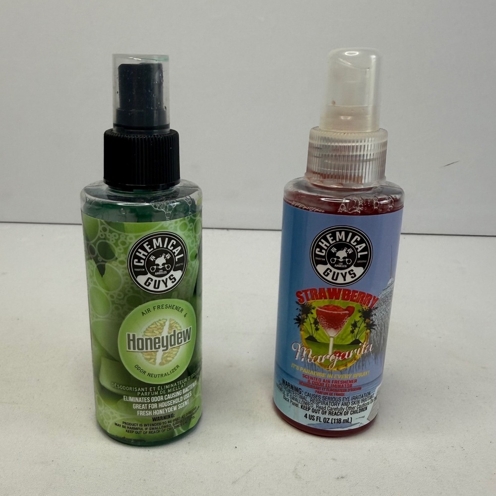 Chemical Guys Air Freshener 2 Pack Honeydew Strawberry Margarita 4oz Spray Set